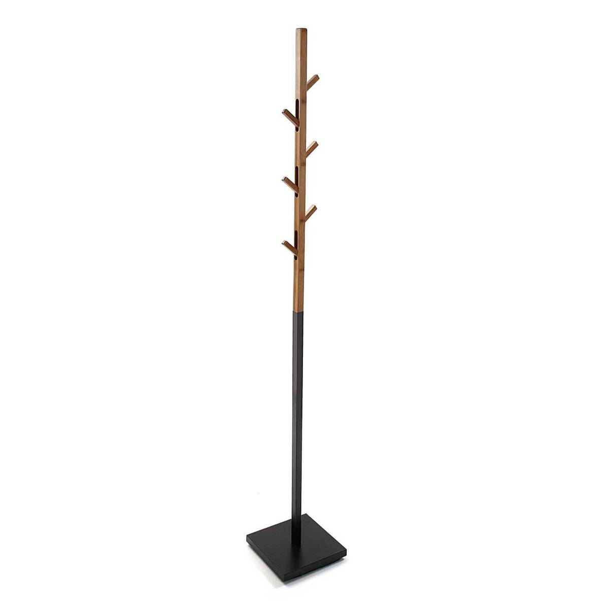 Perchero de 6 Colgadores de Metal-Madera Color Natural-Negro 18790705