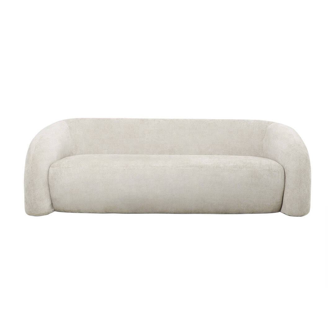 Sofá Tapizado en Chenilla Color Beige de la Marca KHALID