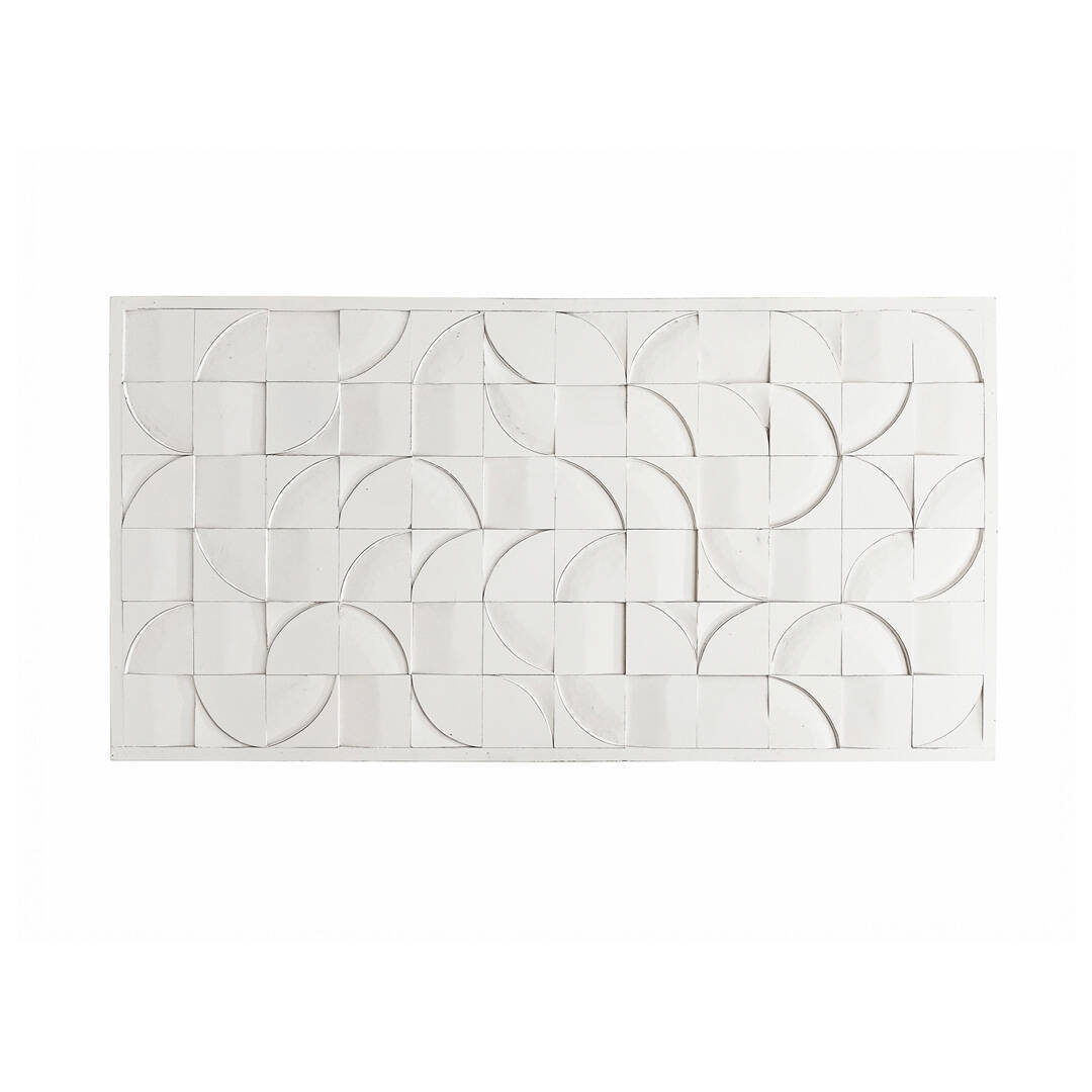 Cabecero de Madera Tallado en Blanco con Detalles en Relieve y Diferentes Profundidades 42-372