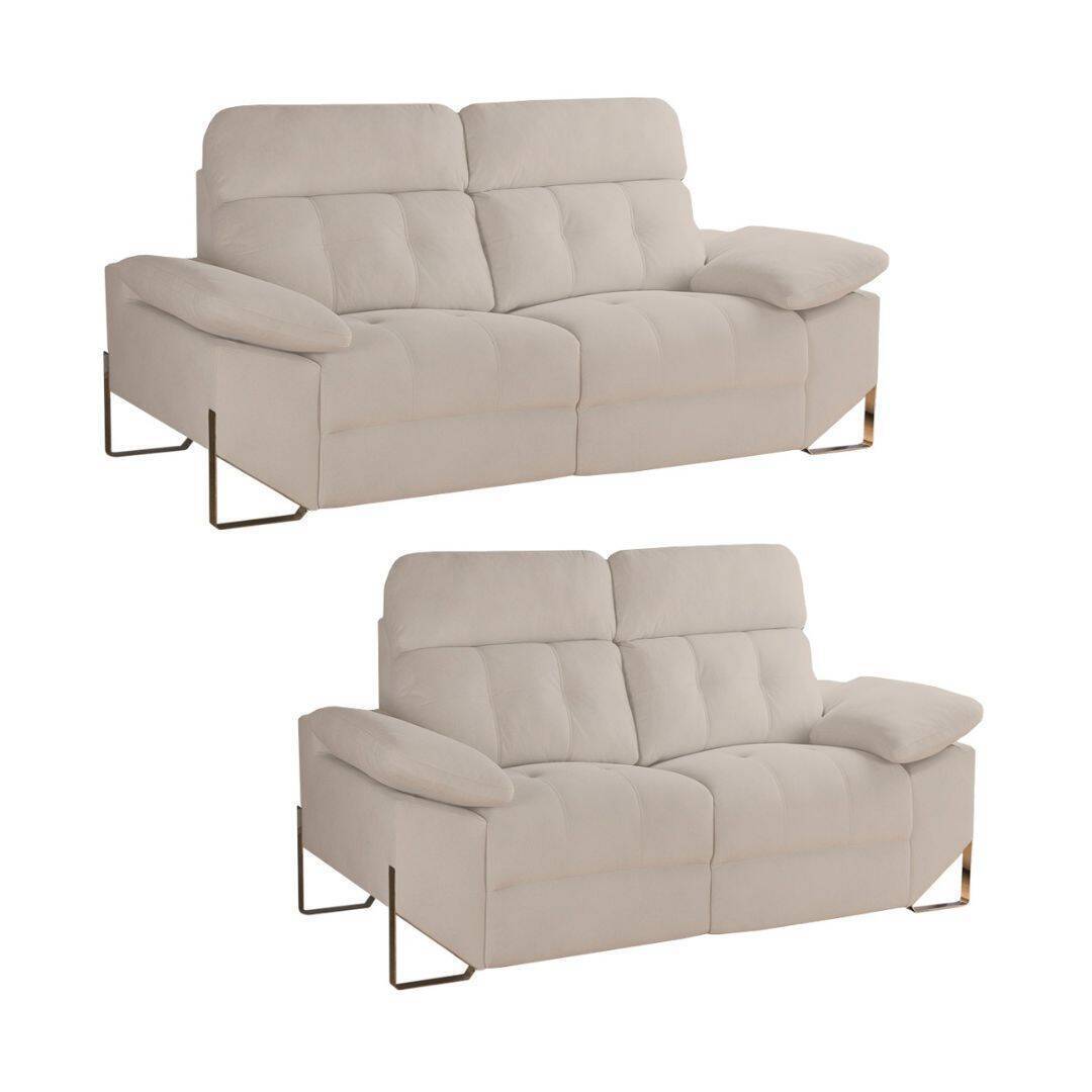 Conjunto Sofás 3+2 Plazas XENA Tapizado en Poliéster Sistema Eléctrico Relax