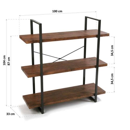 Estantería Alargada de Madera Marrón 10330111