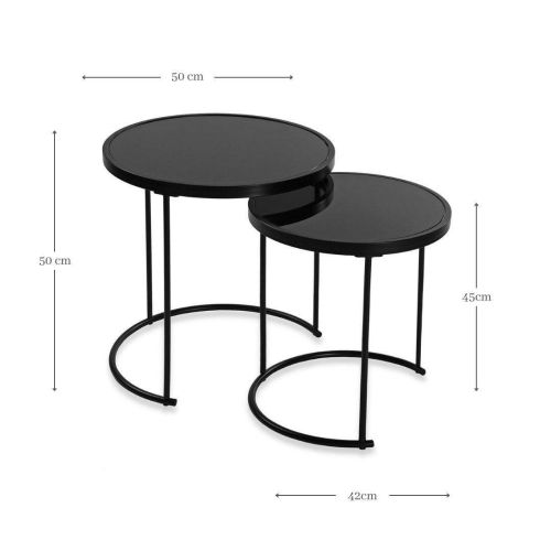 Conjunto de 2 Mesillas Nido en Color Negro 18790785