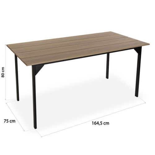 Mesa de Comedor COLLINS con Tablero color Natural y Patas Negras