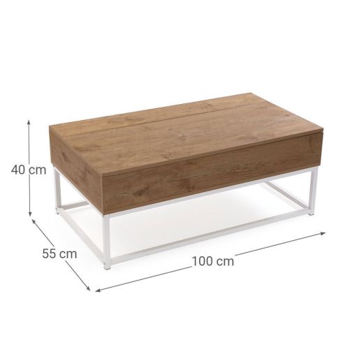 Mesa de Centro Elevable con Tablero de Madera 21300065