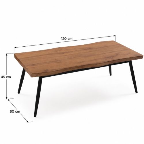 Mesa de Centro Rectangular ARAMA Superficie MDF y Base Metálica 20880126