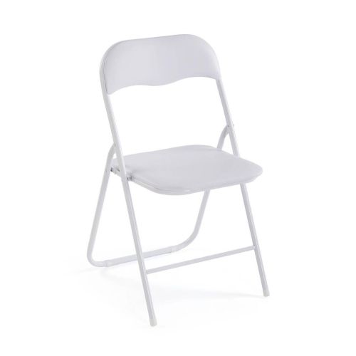 Silla Plegable TORA Tapizada en Metal Color Blanca 22930005
