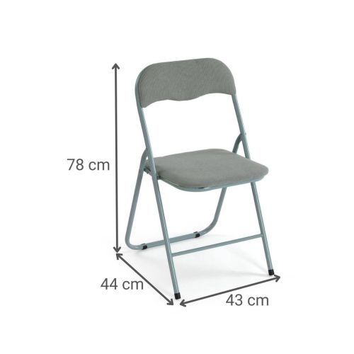 Silla Plegable LIRA CORDUROY Tapizada en Metal Color Verde 22930003