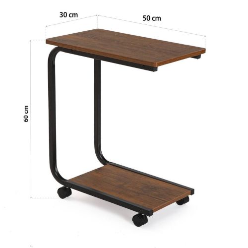 Mesa Auxiliar con Ruedas Negra de MDF y Estructura Metálica 21300047