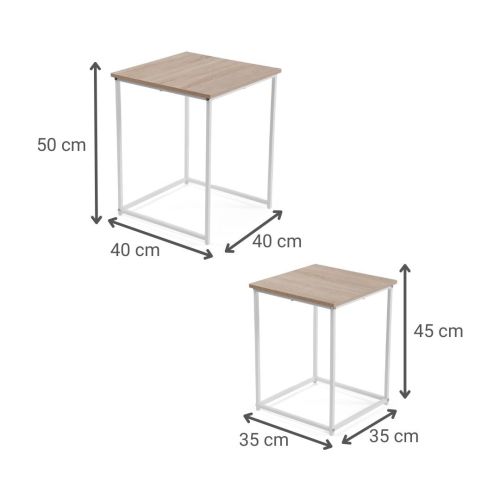 Mesa de Centro TIGRIS Industrial Estructura en Madera y Metal Blanco 21301058