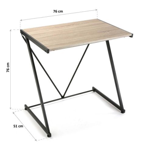 Mesa de Ordenador 76 cm con Tablero MDF y Estructura Metálica 20881005