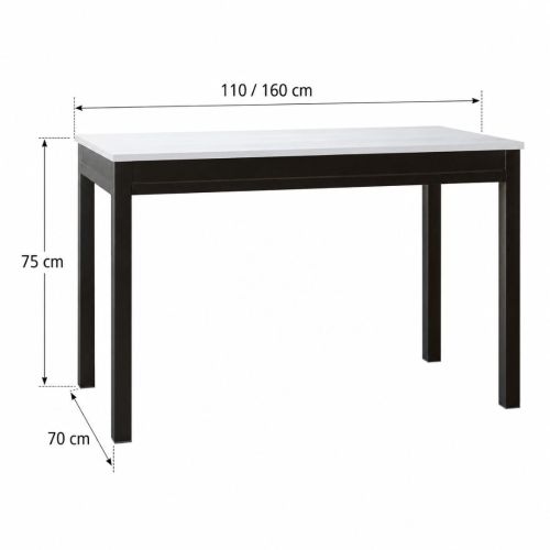 Mesa de Cocina Negra PAVIA Mecanismo Extensible Carro