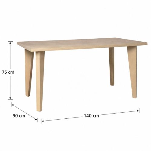 Mesa de Cocina Fija 140x90 cm OLVERA con Estructura de Madera