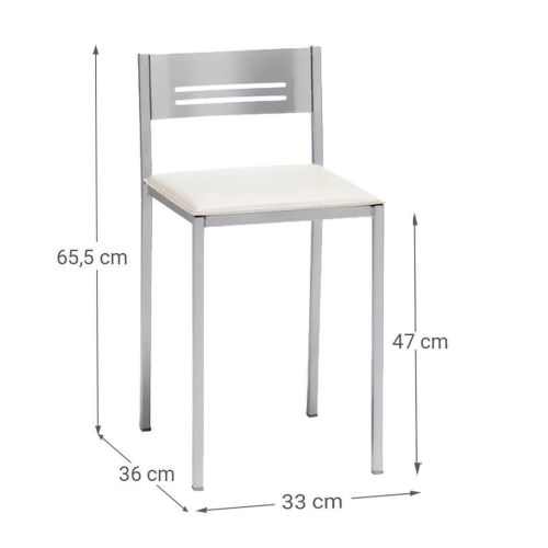 Taburete de Cocina 833/AL con Asiento Tapizado y Respaldo