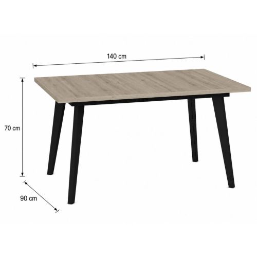 Mesa Fija 140x90 cm Melamina y Patas Inclinadas de Metal M812