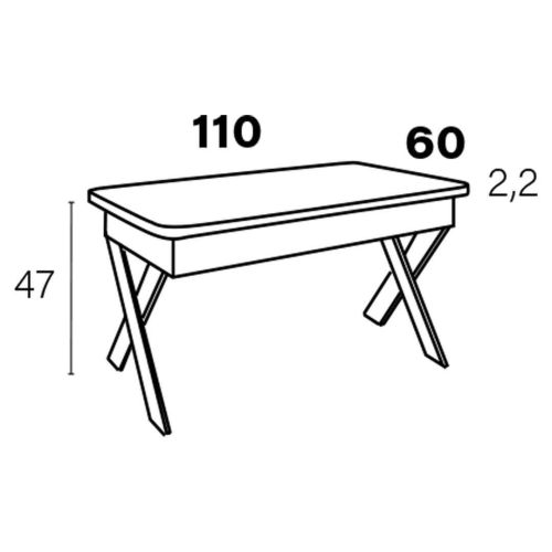 Mesa de Centro Elevable Rectangular con Patas de Metal M835