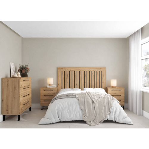 Conjunto de Dormitorio KRONOS.5 con Mesitas y Cómoda en Melamina
