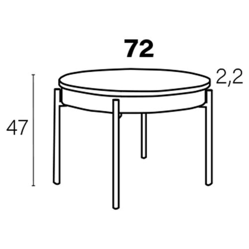 Mesa de Centro Elevable Redonda de Melamina con Patas Metálicas Cilindro M836