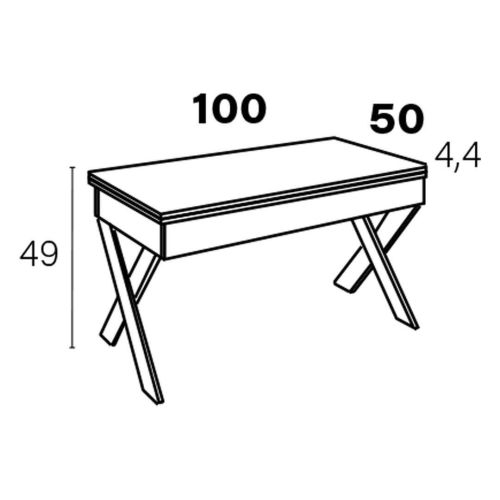 Mesa de Centro Elevable Rectangular con Patas Metálicas en X M840