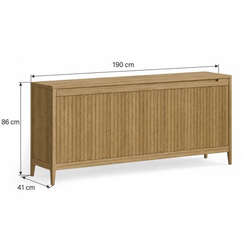 Aparador de 4 Puertas TALLIN en Madera de Pino 190 cm