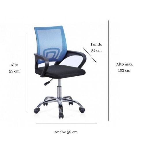 Silla de oficina mod. Sochi con patas cromadas