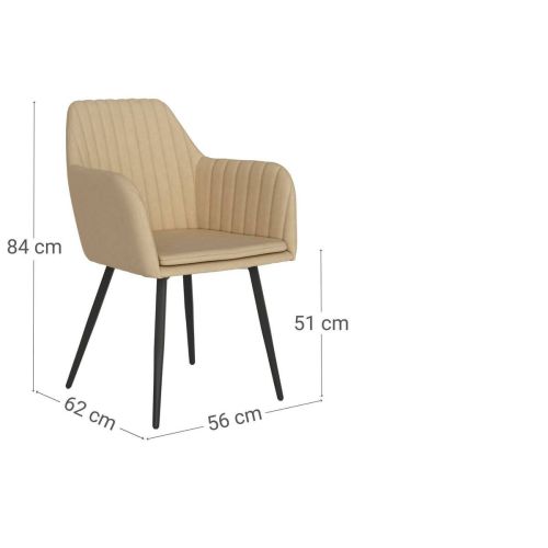 Juego de 2 Sillas de comedor tapizadas modelo CHICAGO