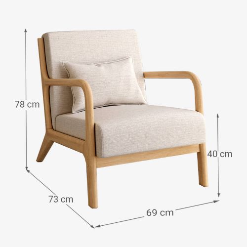 Butaca de Madera UME con Reposabrazos y asiento Tapizado CG1734