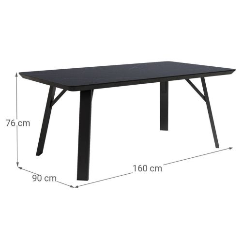 Mesa de Comedor BALTIC 160x90 cm con Patas Metálicas Negras