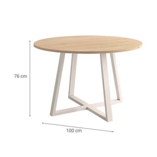 Mesa de Comedor Lugano 100 cm Estuctura Marfil BOGAL CNG048M