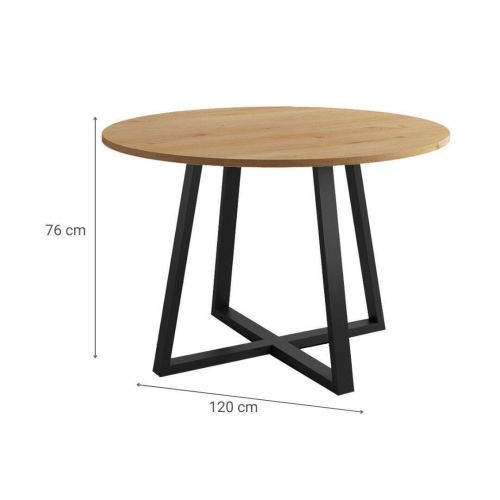 Mesa de Comedor Lugano 120 cm Estuctura Negra BOGAL CNG049N