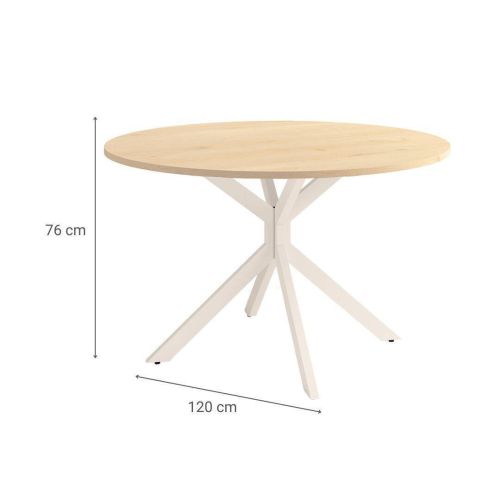Mesa de Comedor Wako 120 cm Estuctura Marfil BOGAL CNG051M