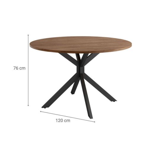 Mesa de Comedor Wako 120 cm Estuctura Negra BOGAL CNG051N