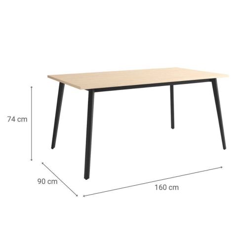Mesa de Comedor Kamba 160 cm Estuctura Negra BOGAL CNG053N