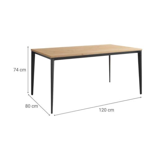 Mesa de Comedor Ness 120 cm Estuctura Negra BOGAL CNG081N