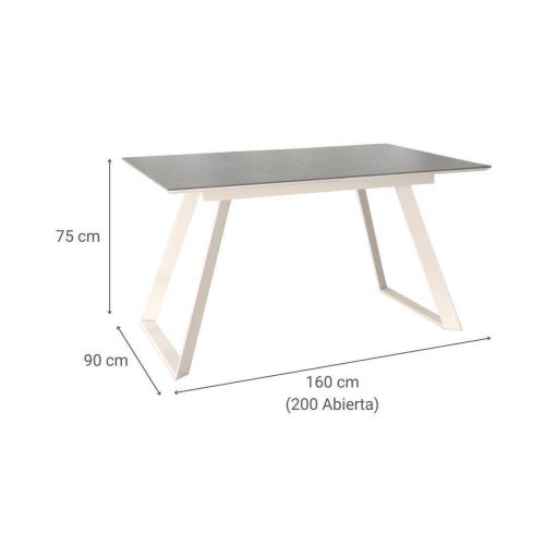 Mesa Sena de 160 cm de Porcelana con Estructura Marfil BOGAL CNG085M