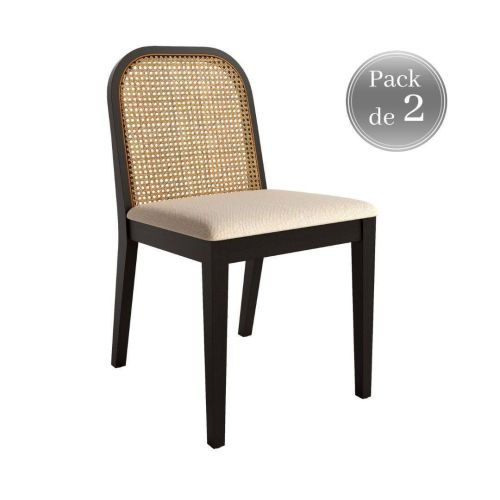 Pack 2 Sillas de Comedor de Madera TILIA color Negro CG3014NR