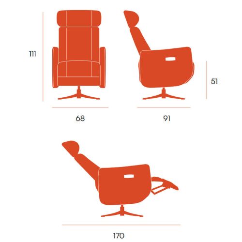 Sillón Relax Eléctrico VERA Giratorio 360º con Cabezal Ajustable