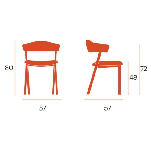 Pack de 2 Sillas de Comedor ARICA Tapizada con Estructura Metal