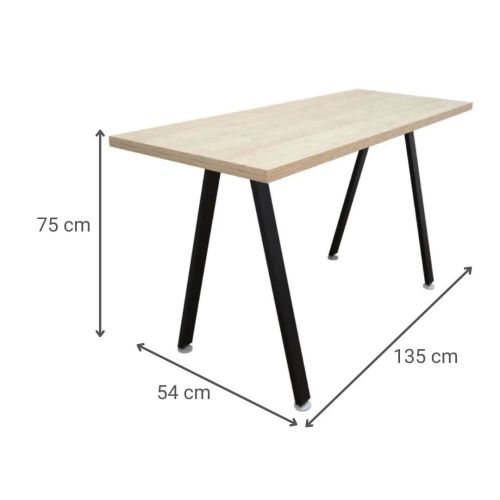 Mesa de Estudio Juvenil en color Bambú y Patas Negras