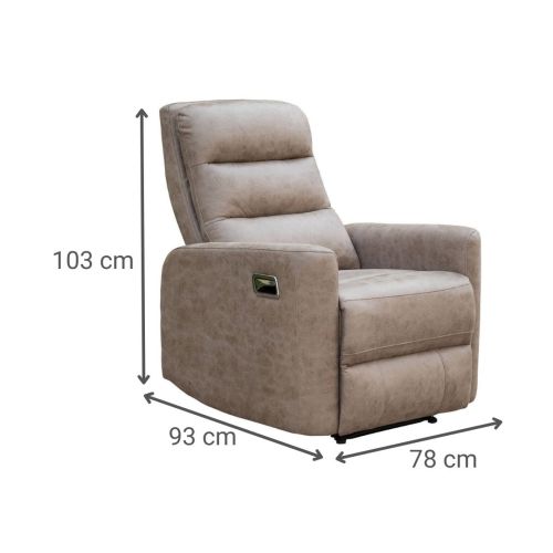Sillón Relax Manual CANCÚN Tapizado en Microfibra