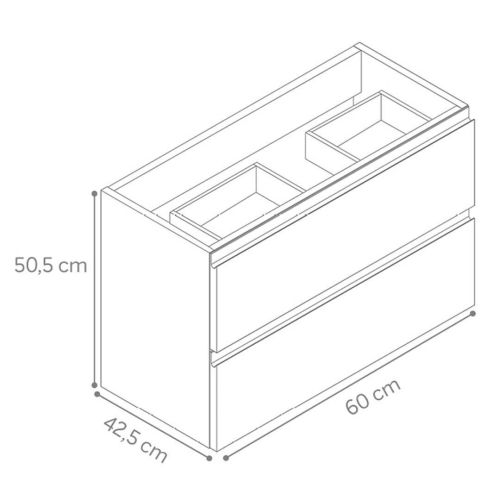 Mueble de Baño FAMILY TECH de 60 cm con 2 Cajones