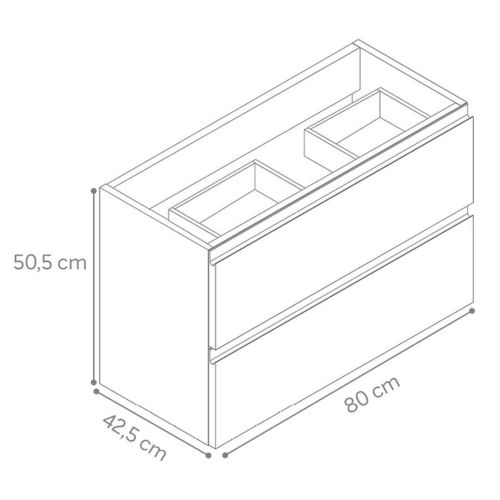 Mueble de Baño FAMILY TECH de 80 cm con 2 Cajones