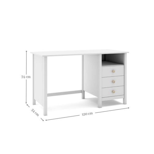 Escritorio Juvenil MAX de Madera color Blanco con Cajones