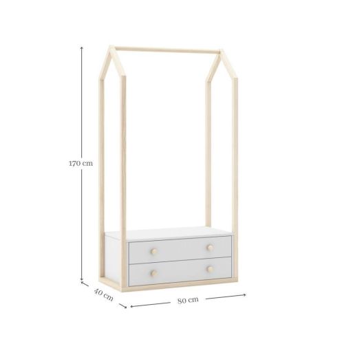 Perchero Montessori con Cajones ESTEBAN de color Blanco