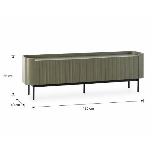 Mueble de TV WILLA Lacado con 4 Puertas y Patas de Acero