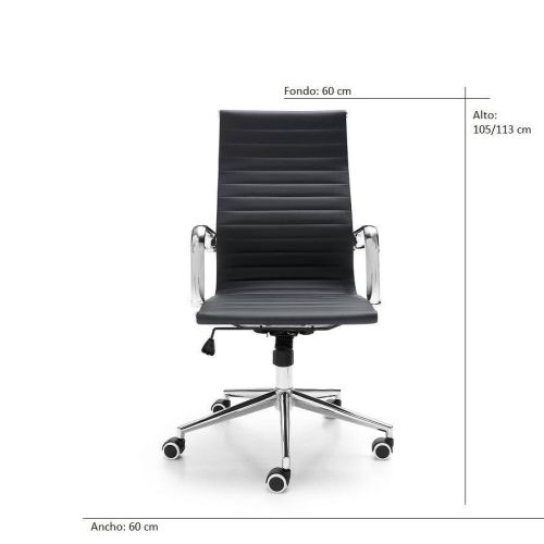 Silla de Oficina con brazos Modelo SMART tapizado en tejido Ecopiel