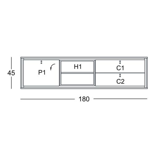 Mueble de TV 180 cm modelo K2 en Acabado Blanco y Amazona