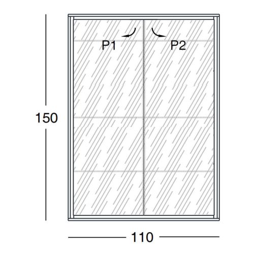 Vitrina de Salón K2 de Aluminio con Puerta de Cristal Acanalado