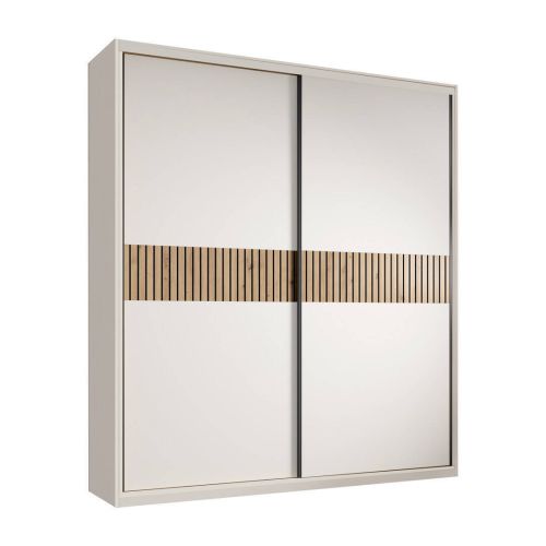 Armario de Puertas Correderas TEIDE Color Blanco con Franja Listel Amazonas