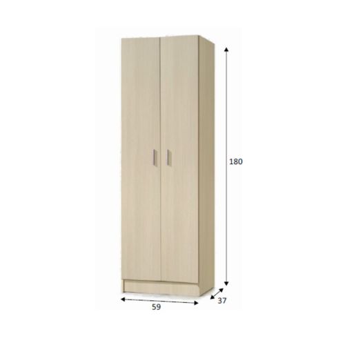 Armario auxiliar roble de melamina con 3 estantes y 2 puertas 007144R