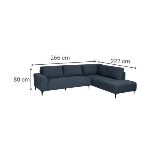Sofá 3 Plazas TINA con Chaise Longue Derecha en Poliéster